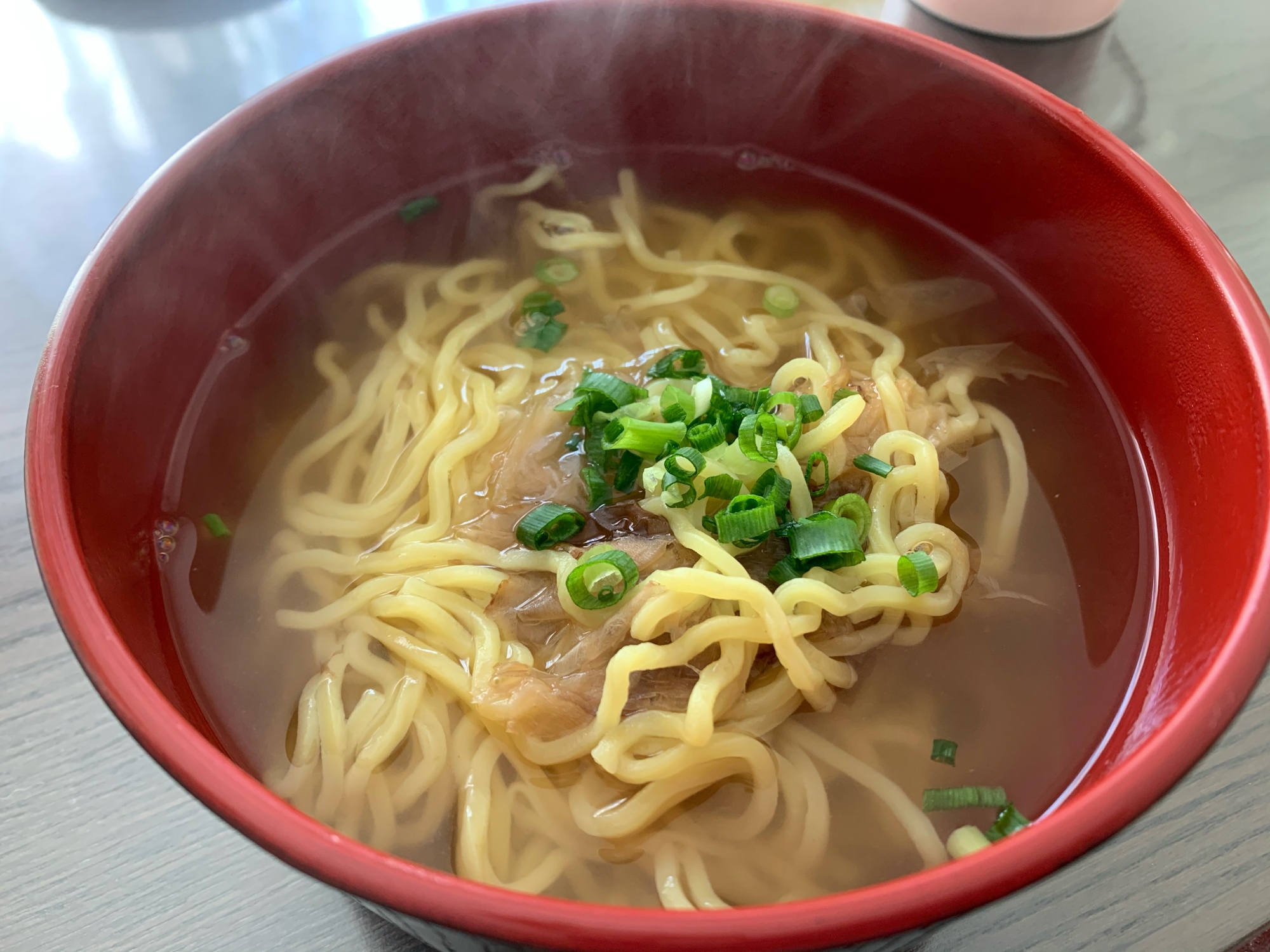 前日のしゃぶしゃぶの残り汁で！あっさりラーメン！