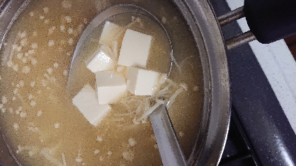 えのき豆腐ネギ味噌汁
