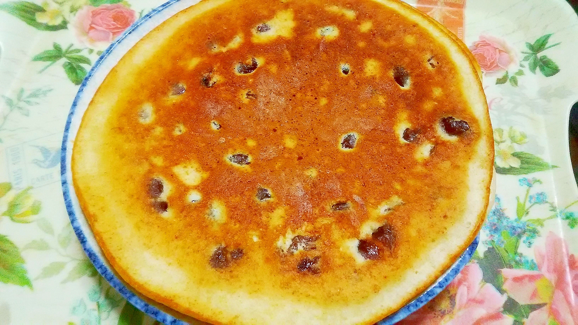 レーズンと金時豆入りパンケーキ