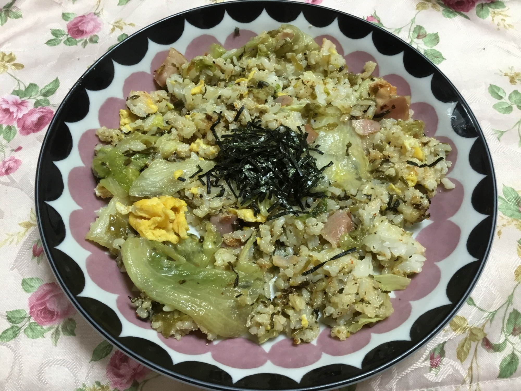 明太子と高菜とレタスのチャーハン