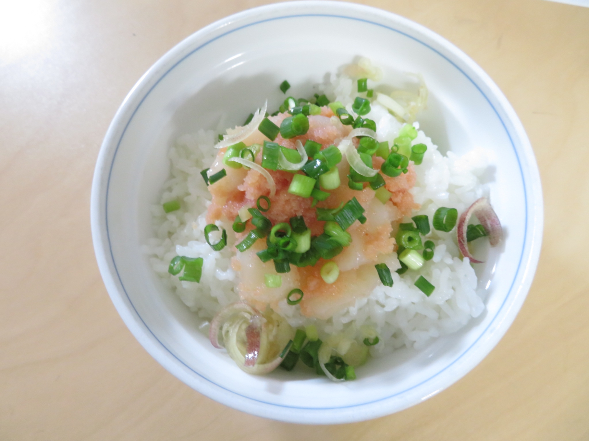 辛子明太子とホタテの丼