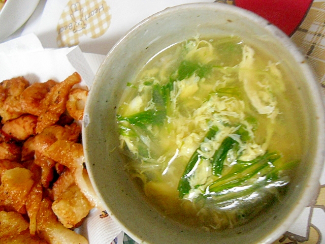 ピリ辛水菜の中華スープ