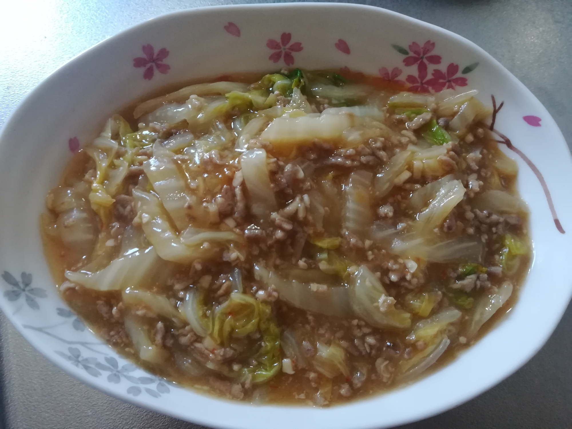 白菜とそぼろのあんかけ丼