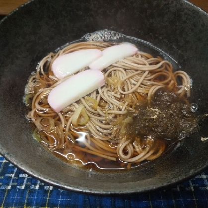 月見と合鴨（スモークハム）の蕎麦