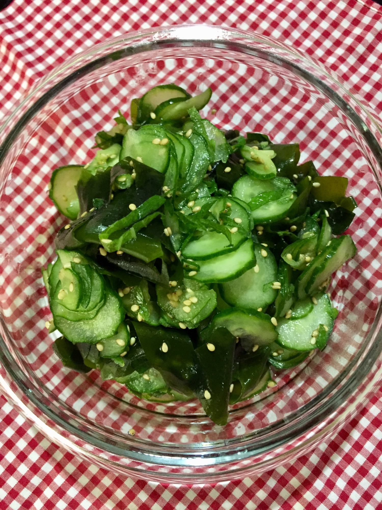 きゅうりワカメ大葉の酢の物☆