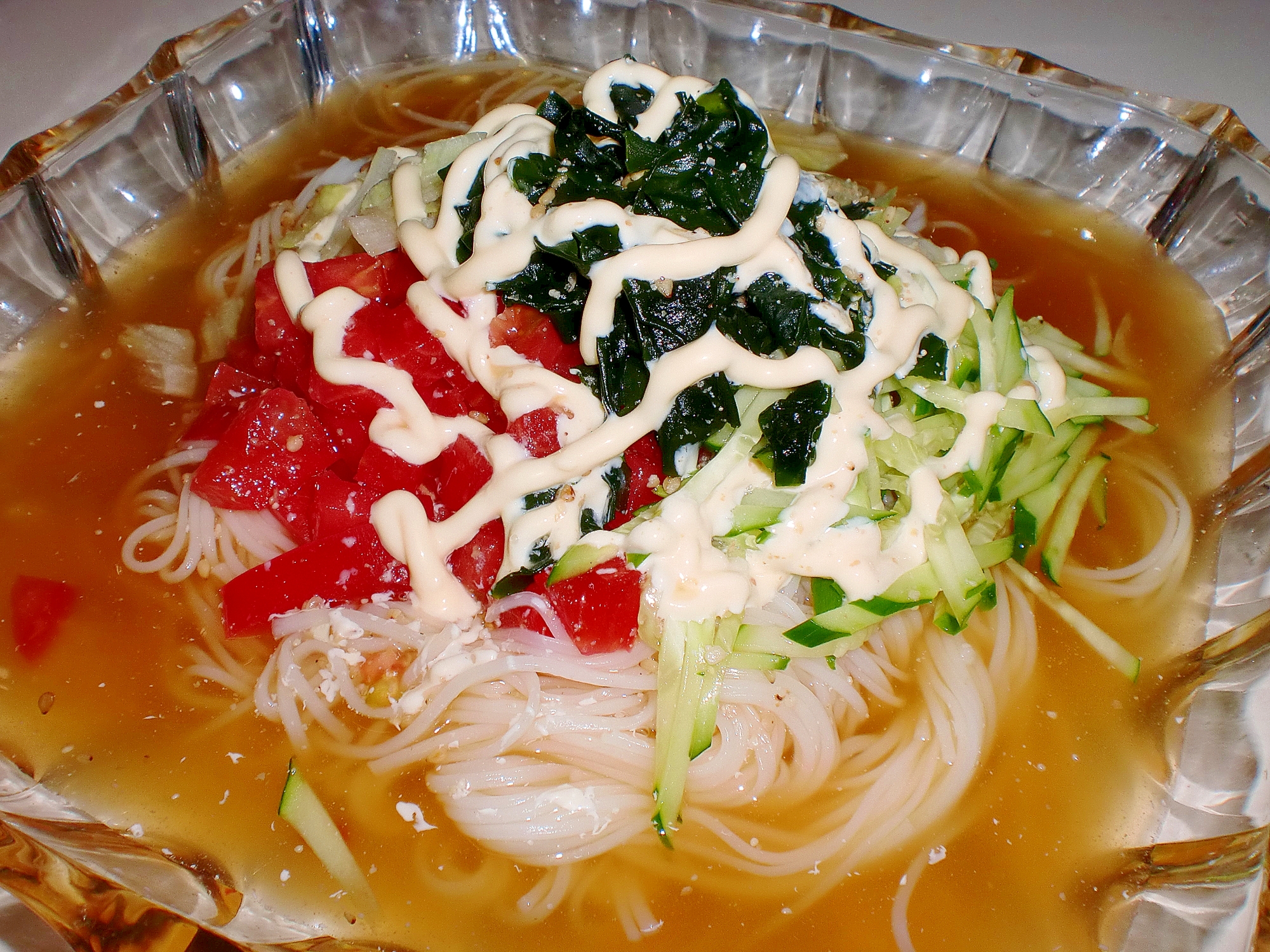 麺つゆとマヨネーズのコラボ 野菜そうめん