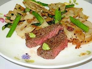 安いお肉も美味しく変身!!肉のたたき風ステーキ