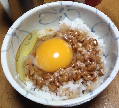 チーズ釜玉風納豆ご飯