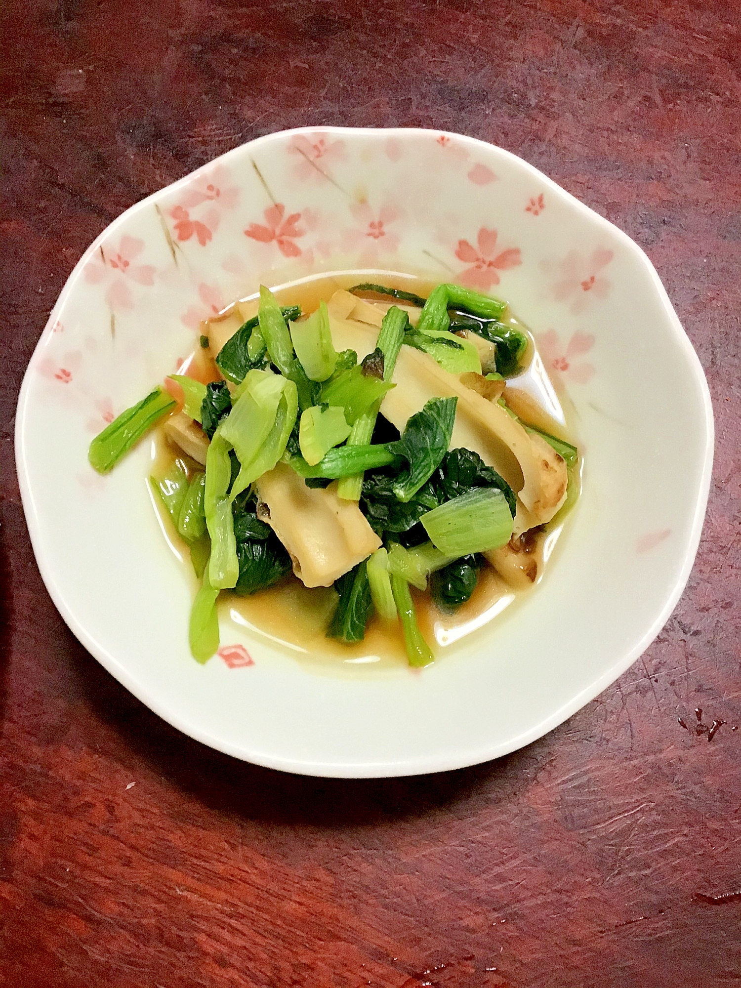 小松菜と竹輪の煮びたし。