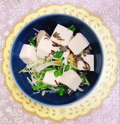 豆腐きゅうり塩昆布のサラダ