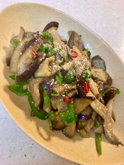 ご飯が進みすぎちゃう♡ピーマンのなすの甘辛味噌炒め