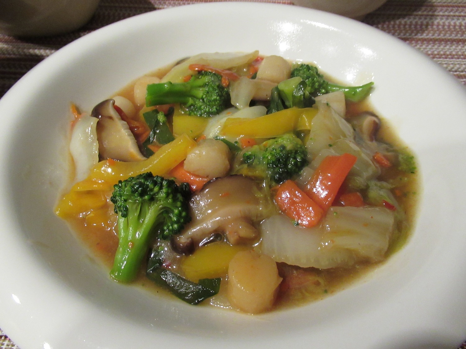 ホタテ貝柱と野菜の中華炒め