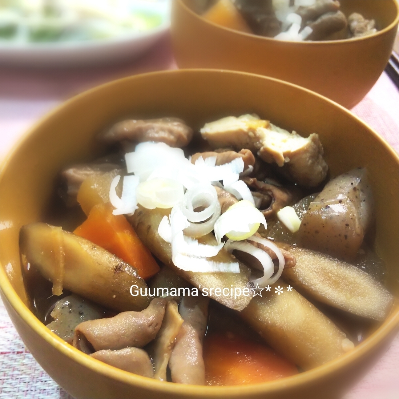 定番和食♡電気圧力鍋で時短♡野菜たっぷりもつ煮込み