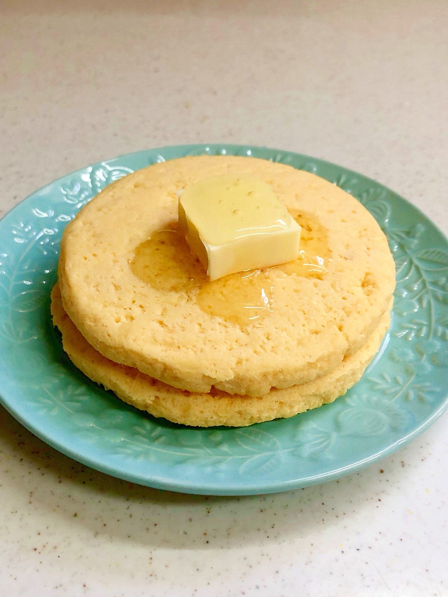 小麦粉なし　レンジで♡おからホットケーキ