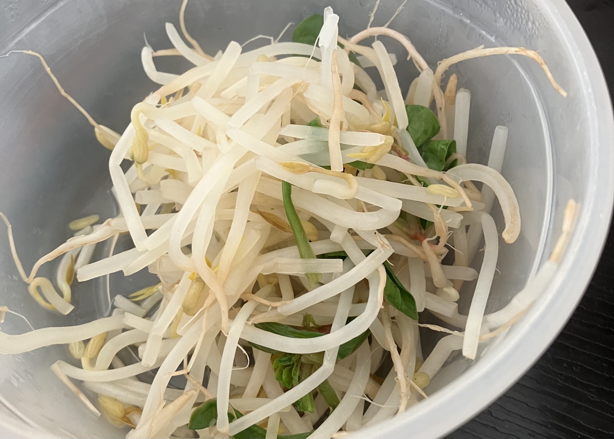 もやしとほうれん草の二分で料理