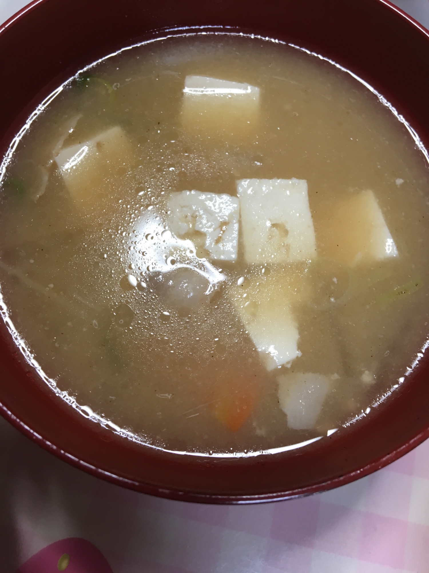 絹ごし豆腐と大根の豚汁╰(*´︶`*)╯♡