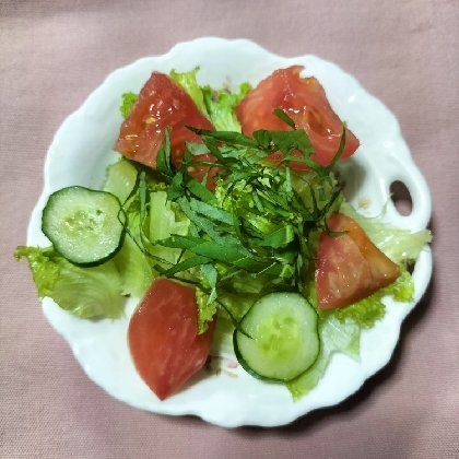 大葉しそと野菜サラダ♪