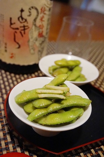 おうち居酒屋、枝豆の山葵漬け