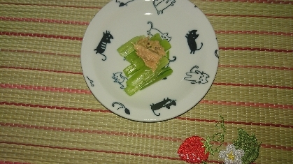 ポン酢で食べる　ツナ小松菜