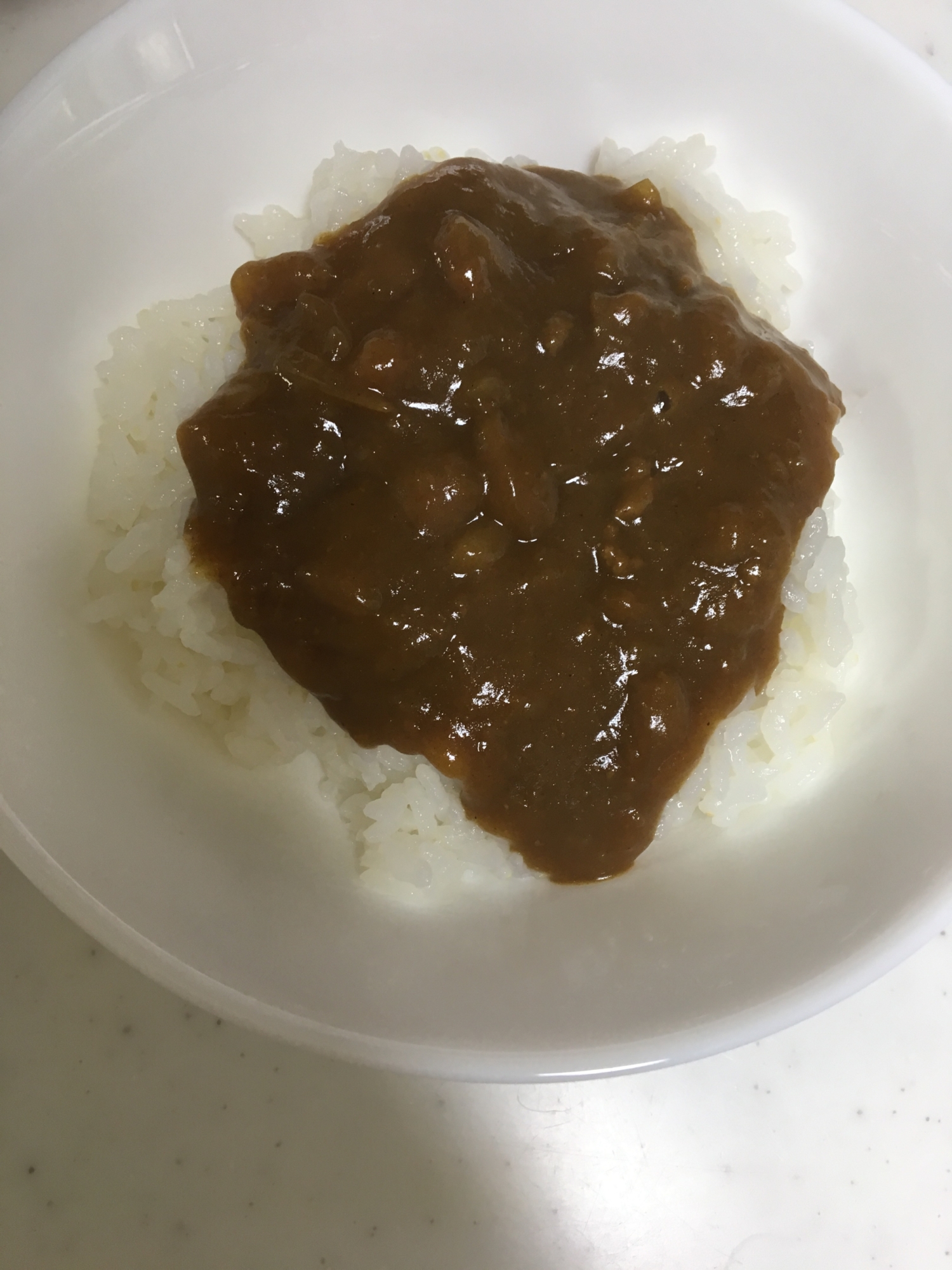 ミンチとナスと玉葱のカレーライス(^^)