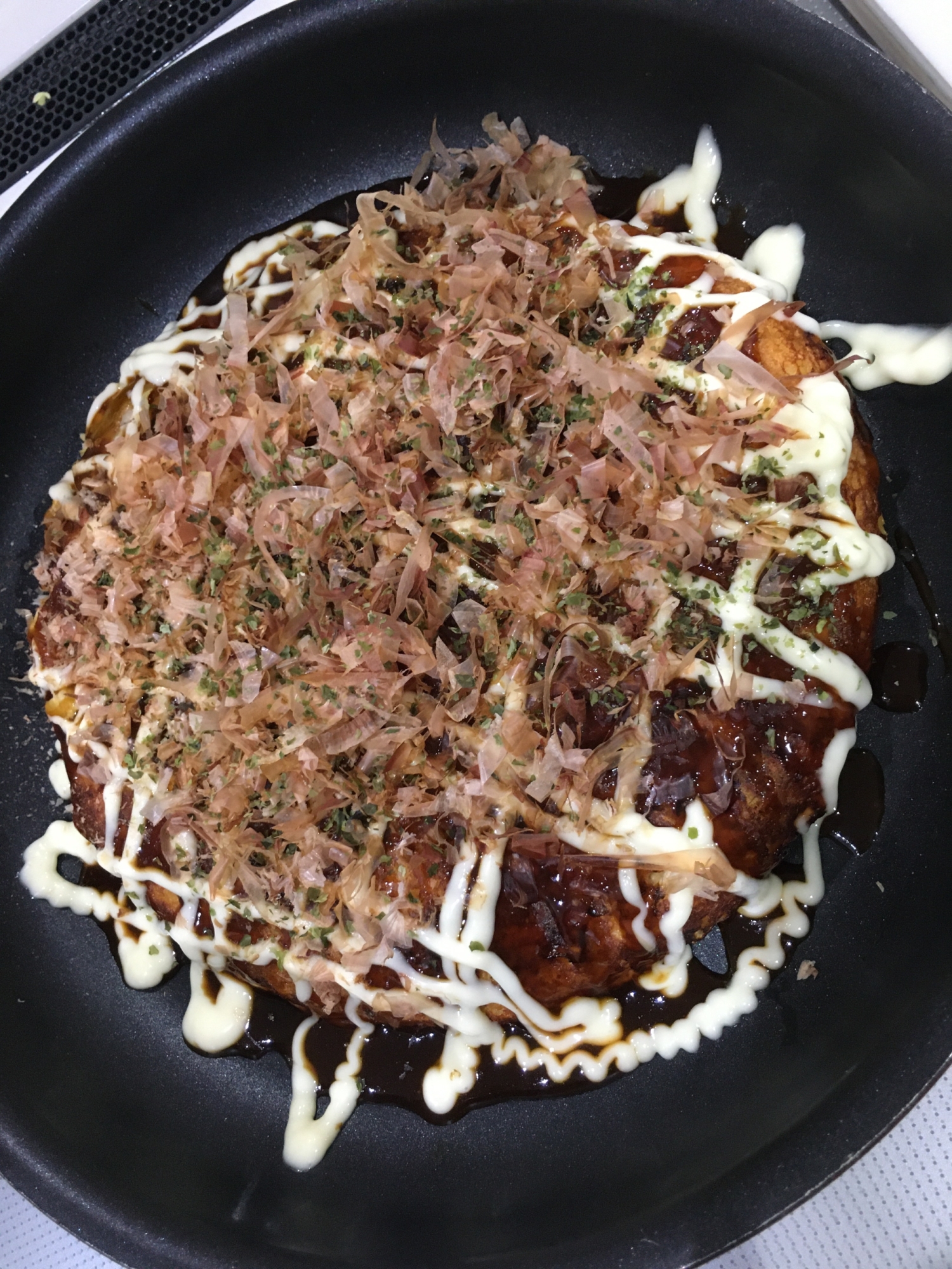 小麦粉でキムチーズお好み焼き！