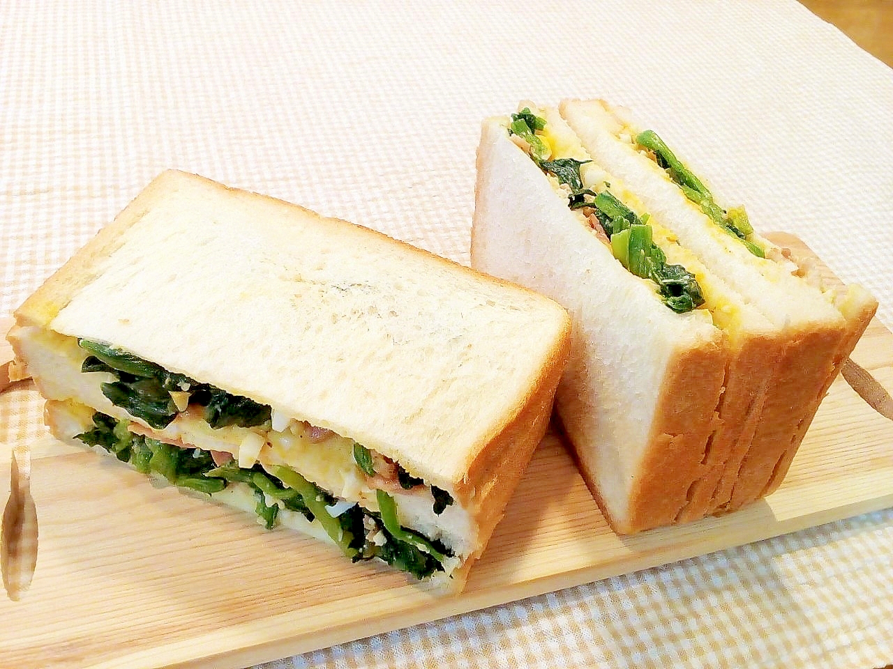 たまマヨ和え ほうれん草ベーコンのサンドイッチ レシピ 作り方 By 体脂肪率11 夫人 楽天レシピ たまマヨ和え ほうれん草ベーコンのサンドイッチ レシピ 作り方 By 体脂肪率11 夫人 楽天レシピ