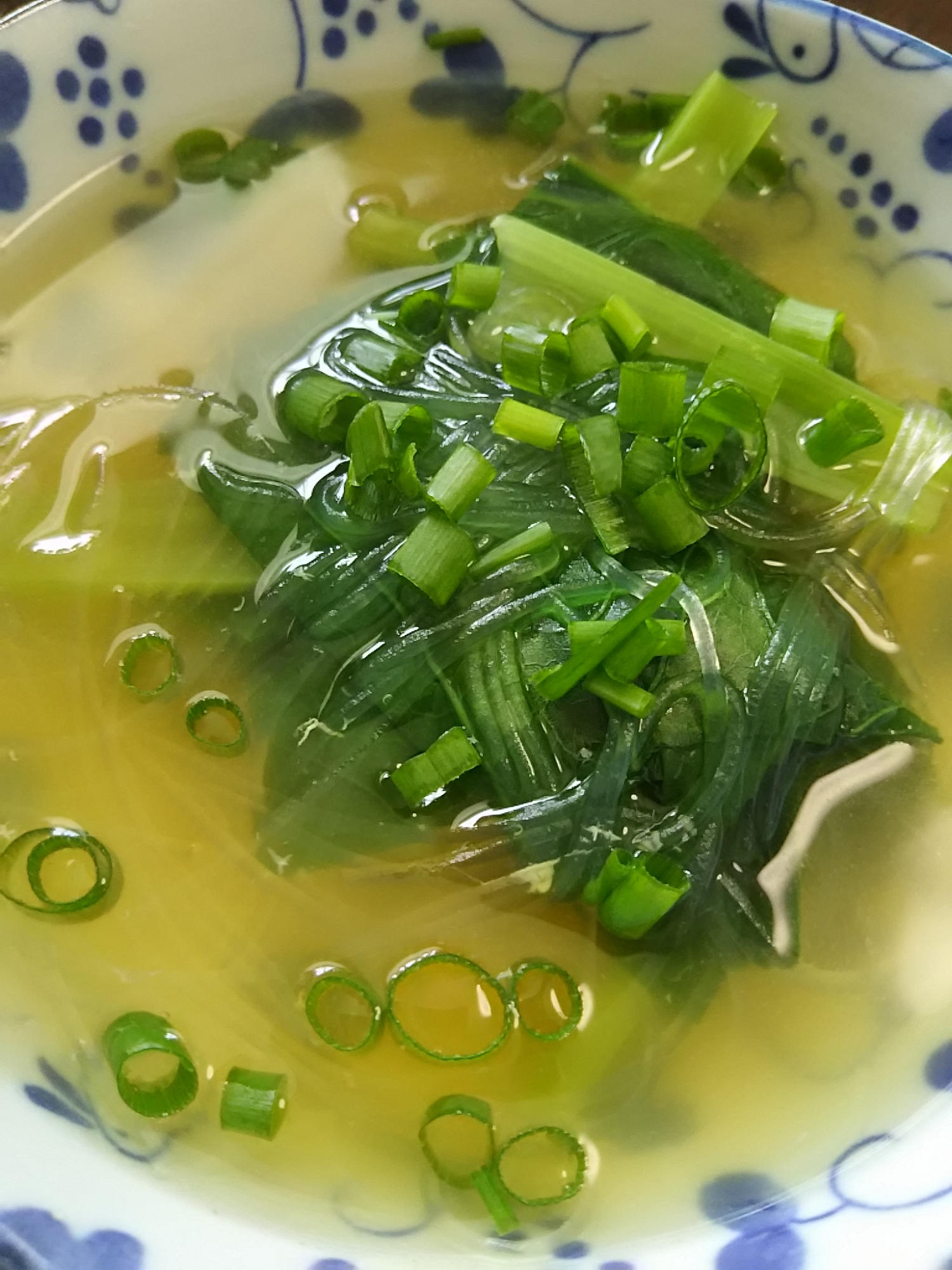 小松菜と春雨のしょうがスープ(^^)