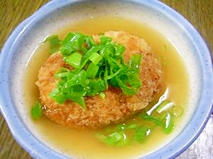 残り物で!京懐石風?コロッケのスープ仕立て!