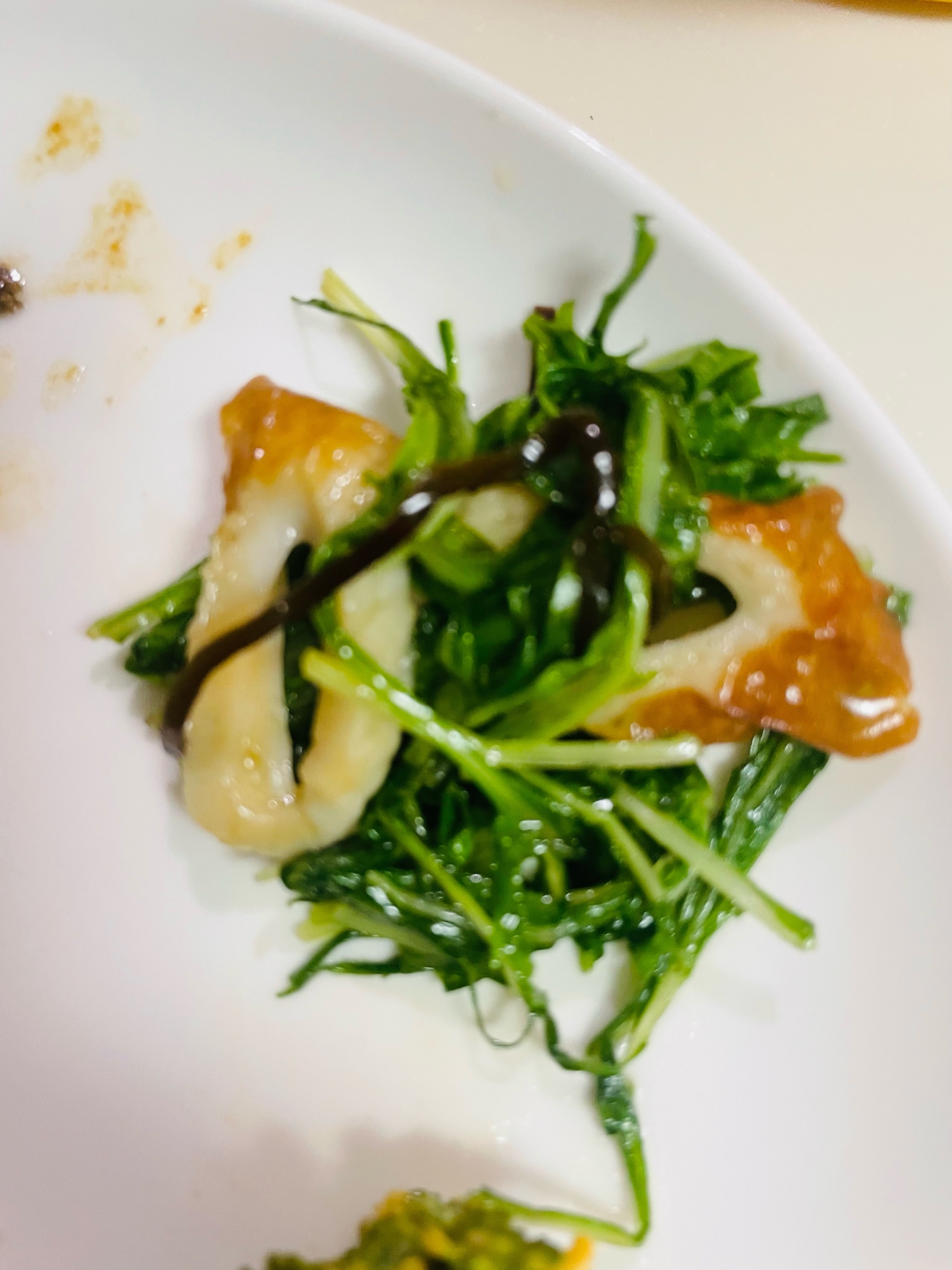 レンジで！水菜とちくわの塩昆布和え