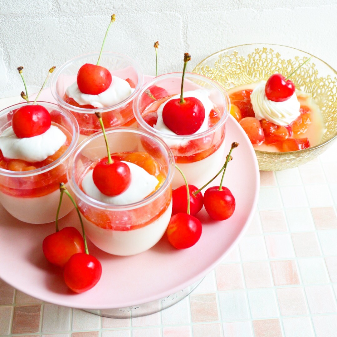 さくらんぼのパンナコッタ レシピ 作り方 By Yukitchen 楽天レシピ