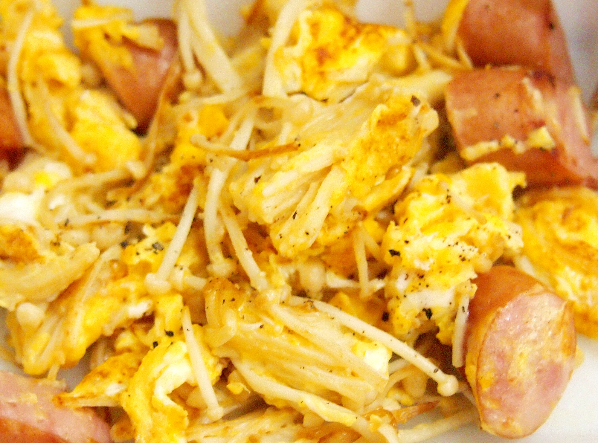 ソーセージとえのきの卵炒め レシピ 作り方 By まるっとまる 楽天レシピ