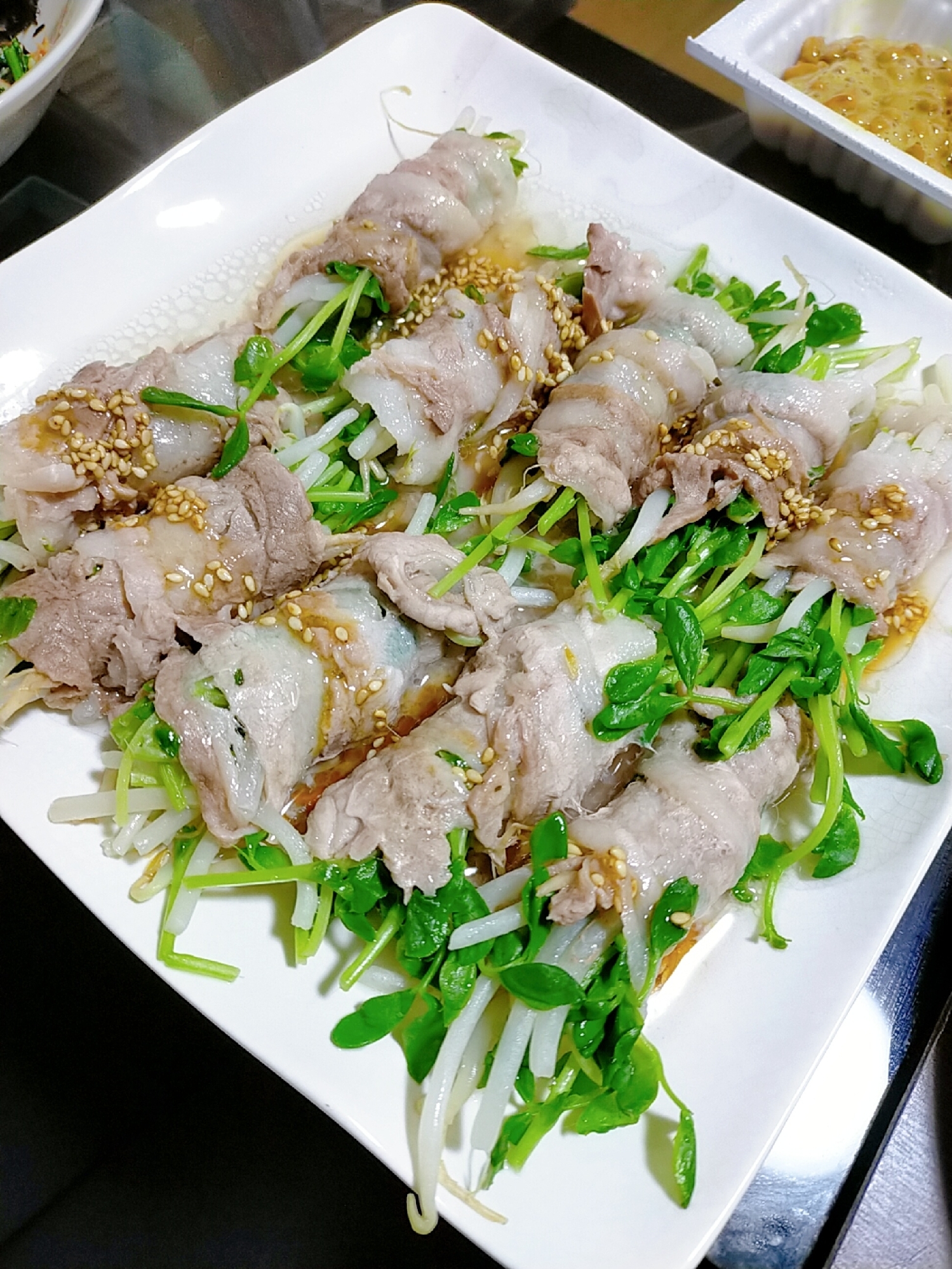 タレが美味しい 豚バラもやし豆苗巻き レシピ 作り方 By 328ちゃん 楽天レシピ タレが美味しい 豚バラもやし豆苗巻き レシピ 作り方 By 328ちゃん 楽天レシピ