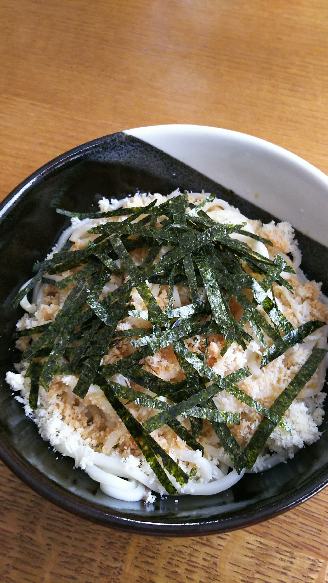 鶏むね肉のふんわりふりかけのうどん