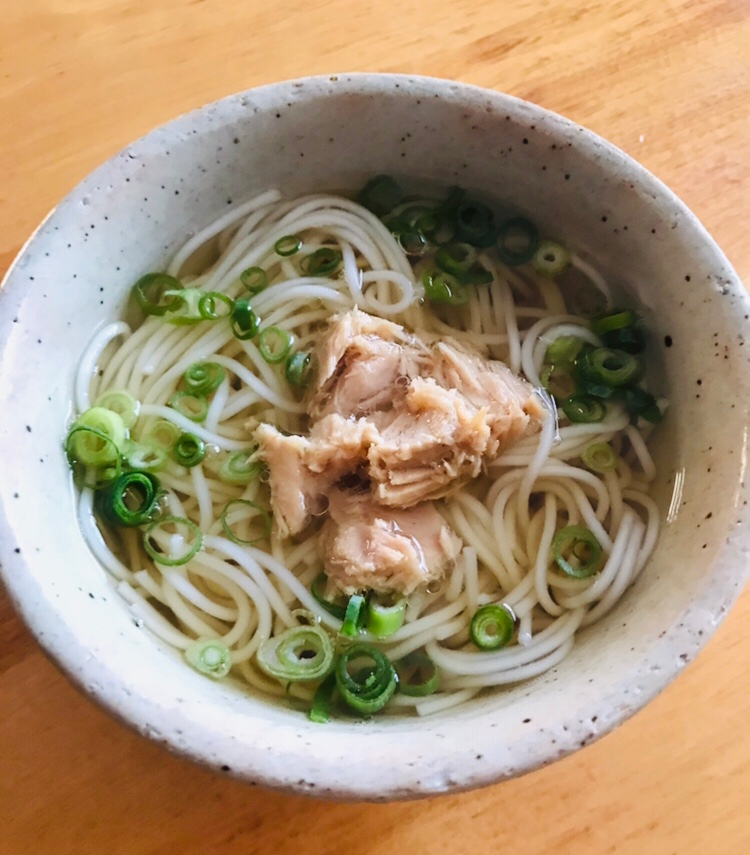 ネギとツナのにゅうめん