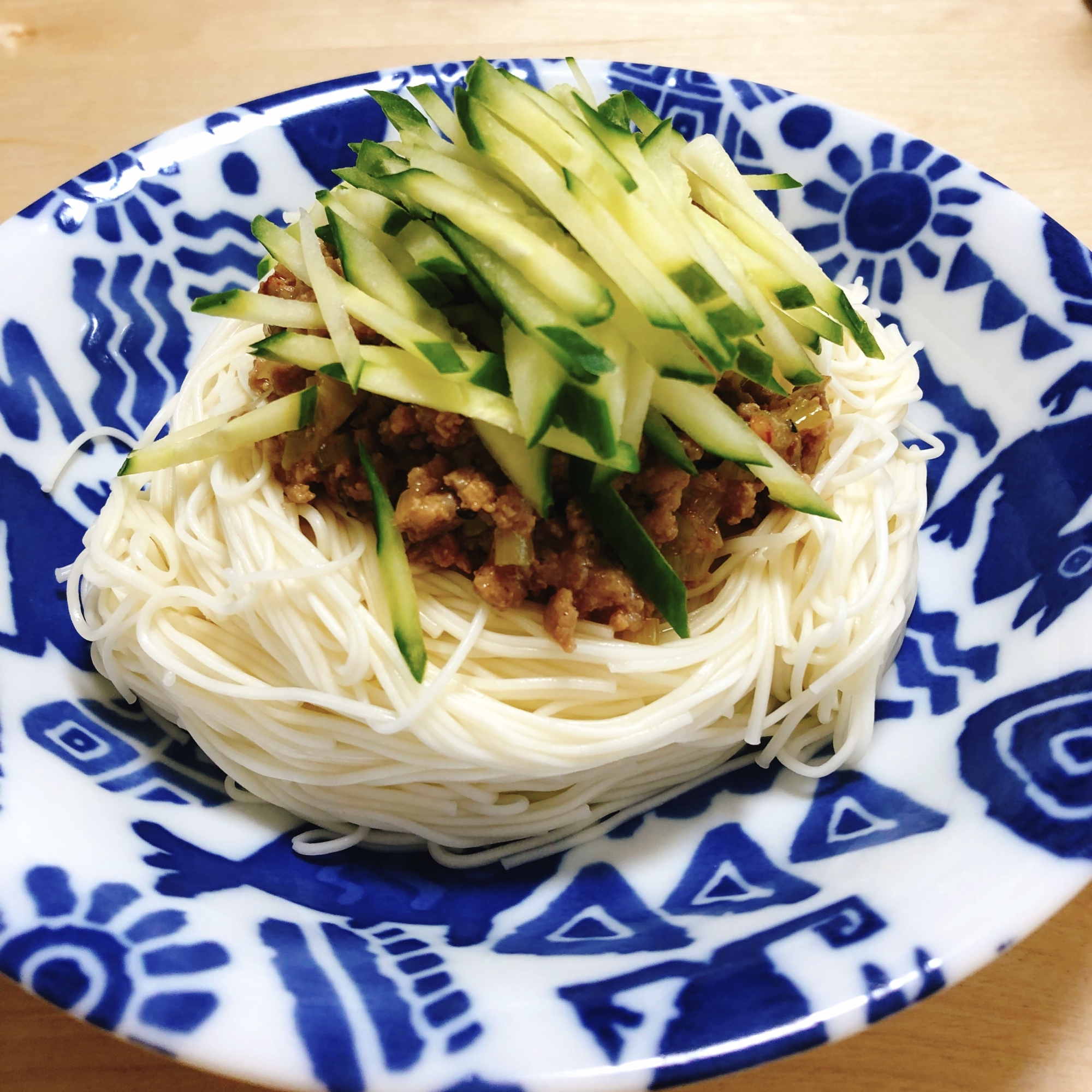 ジャージャー麺風♡肉味噌そうめん