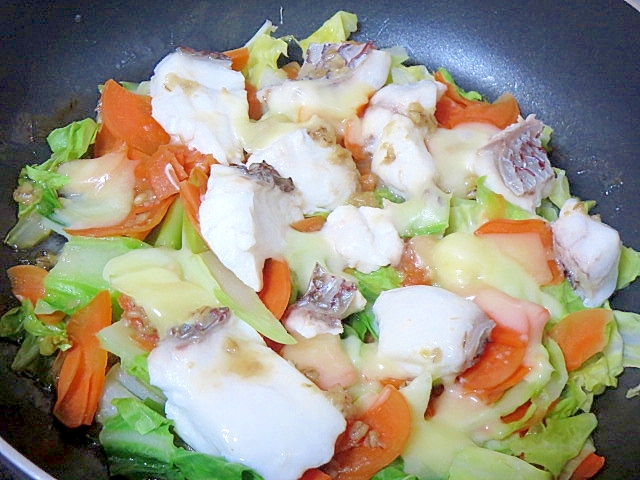 鯛の切身の野菜煮
