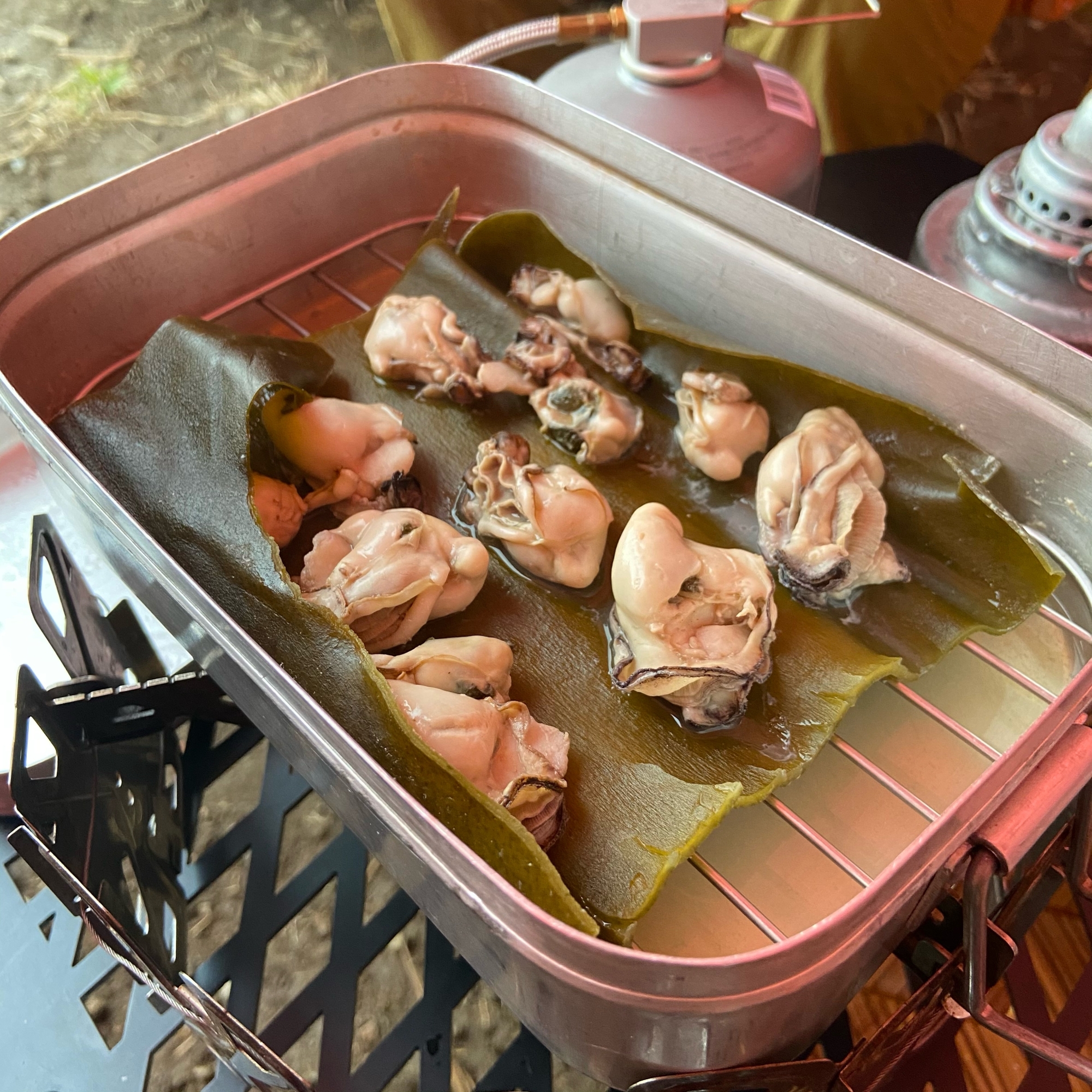 メスティン料理「牡蠣の昆布蒸し」