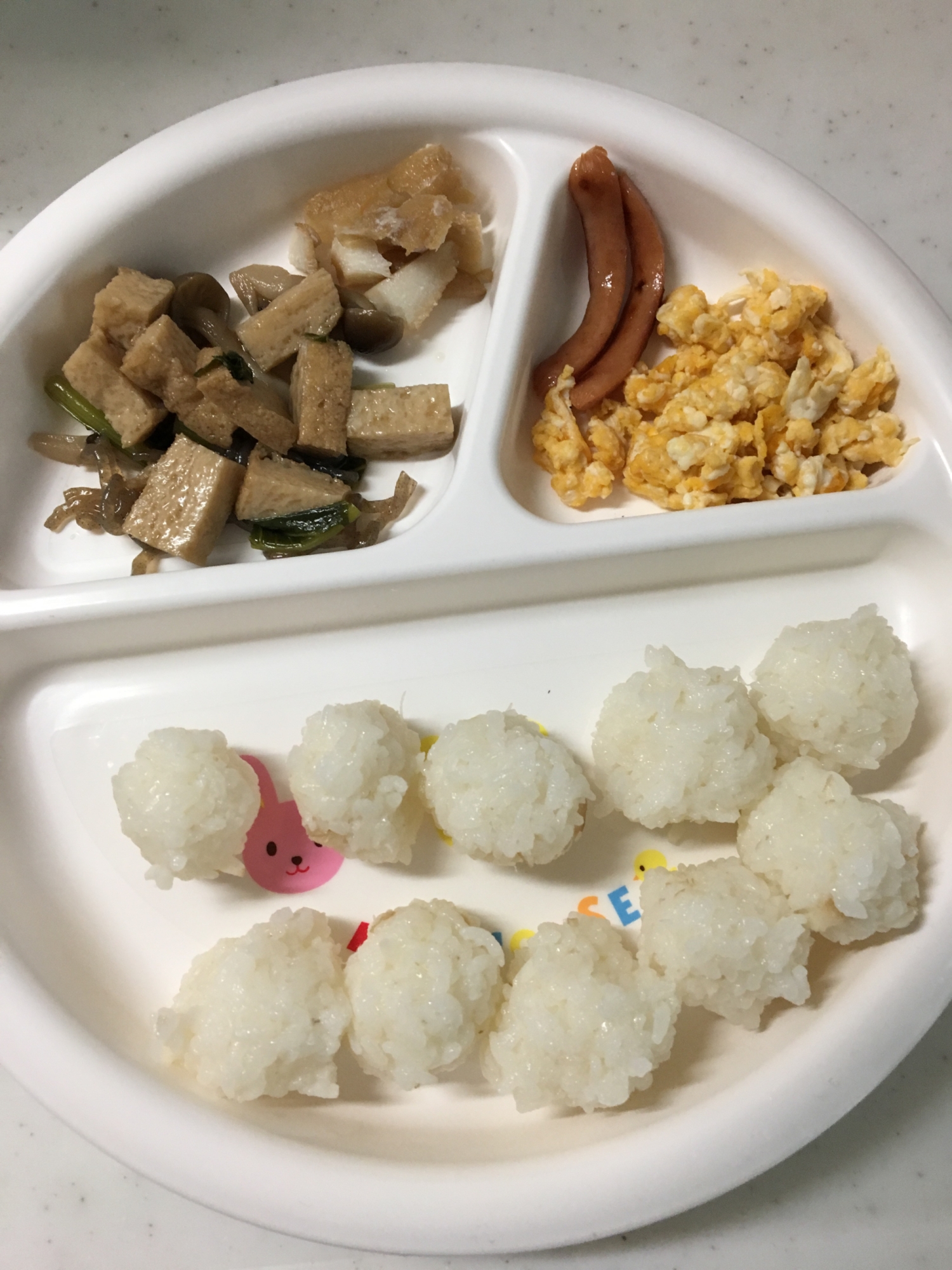 離乳食完了期☆厚揚げの煮物とカレイの煮付けプレート