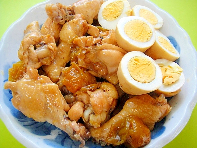 鶏手羽元とゆで卵の梅煮
