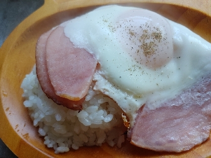 ワンプレート☆ハムエッグ朝食