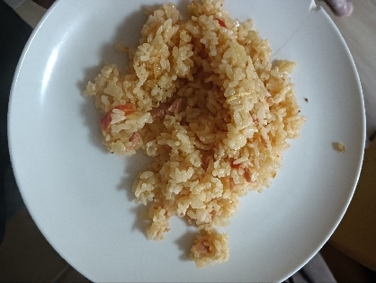 ウインナー、小ねぎ、水菜の卵炒飯