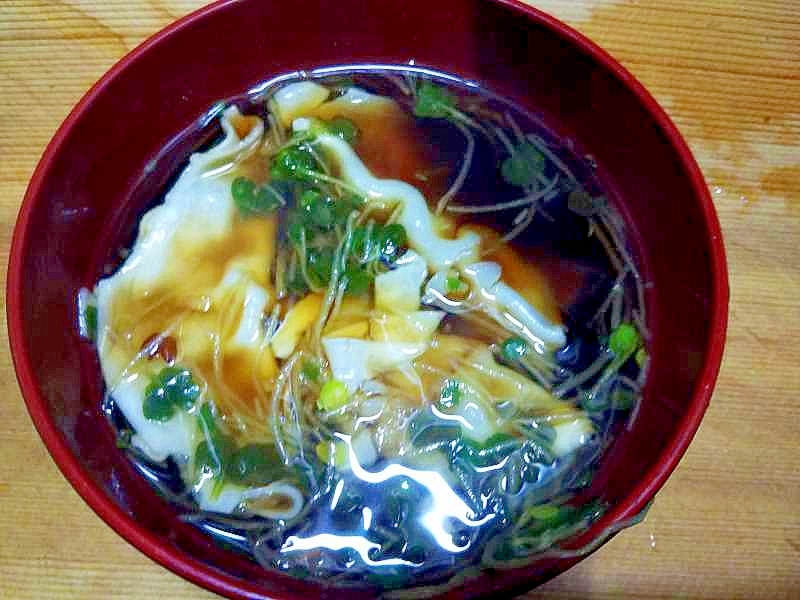 餃子かいわれ汁/刻み生姜醤油漬け