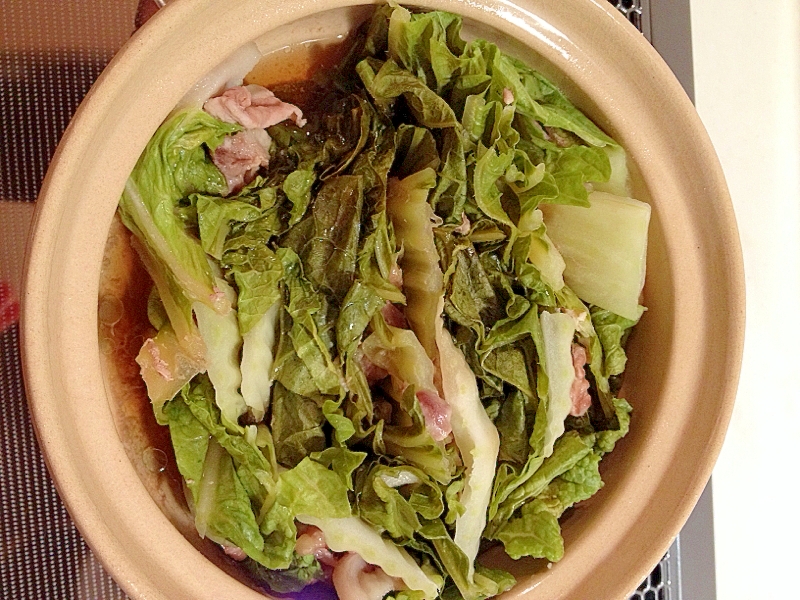 残業のパパに♫白菜と豚肉の簡単鍋