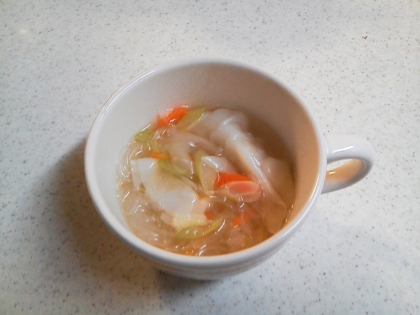 チルド餃子でびっくり☆水餃子スープ