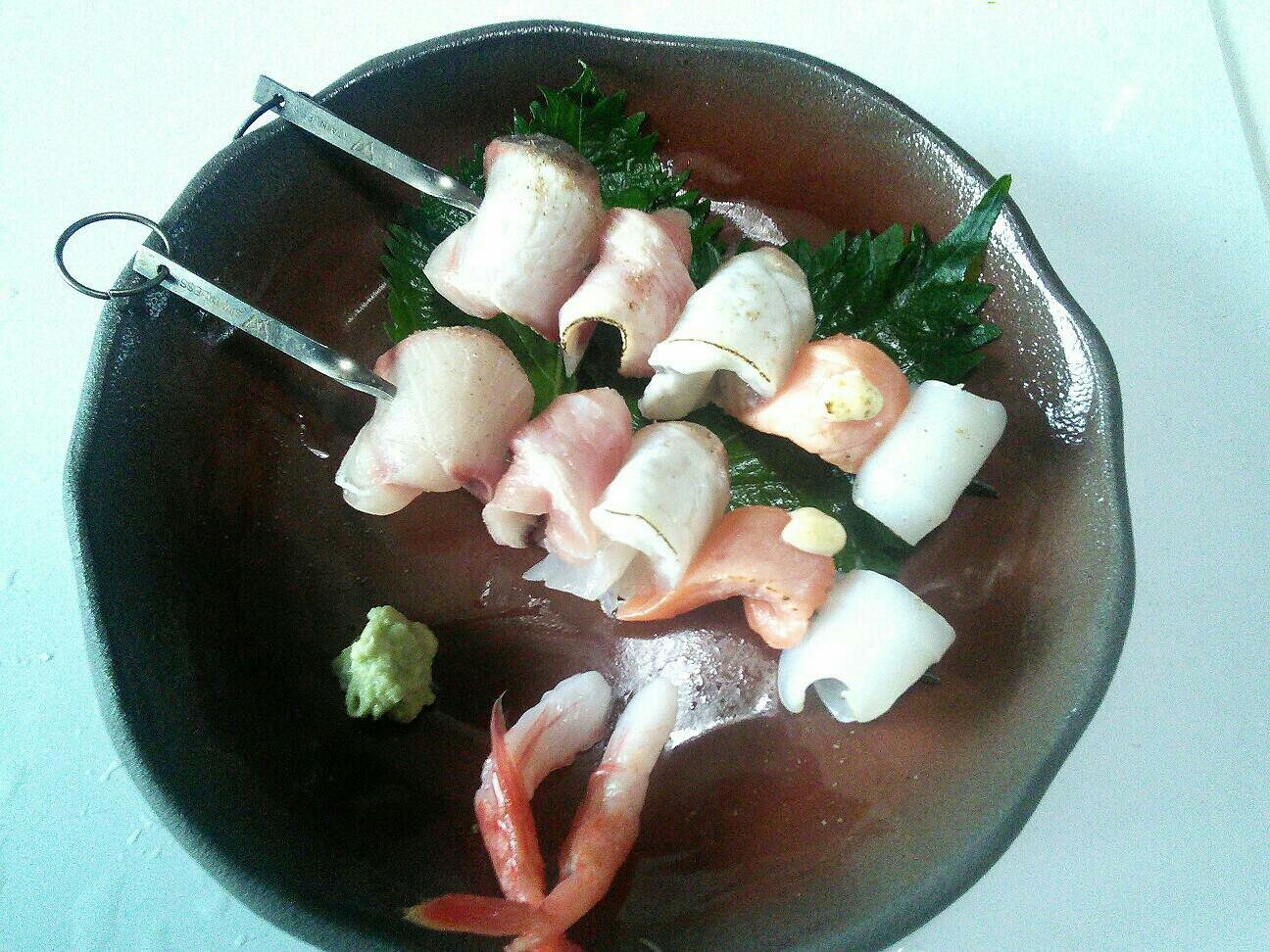 【創作料理】刺身の炙り串焼き
