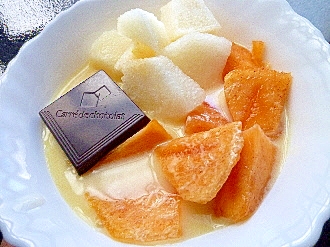 柿 梨 カレドショコラ フルーティーサラダ豆乳ｙｇ レシピ 作り方 By Mayumi 1101 楽天レシピ