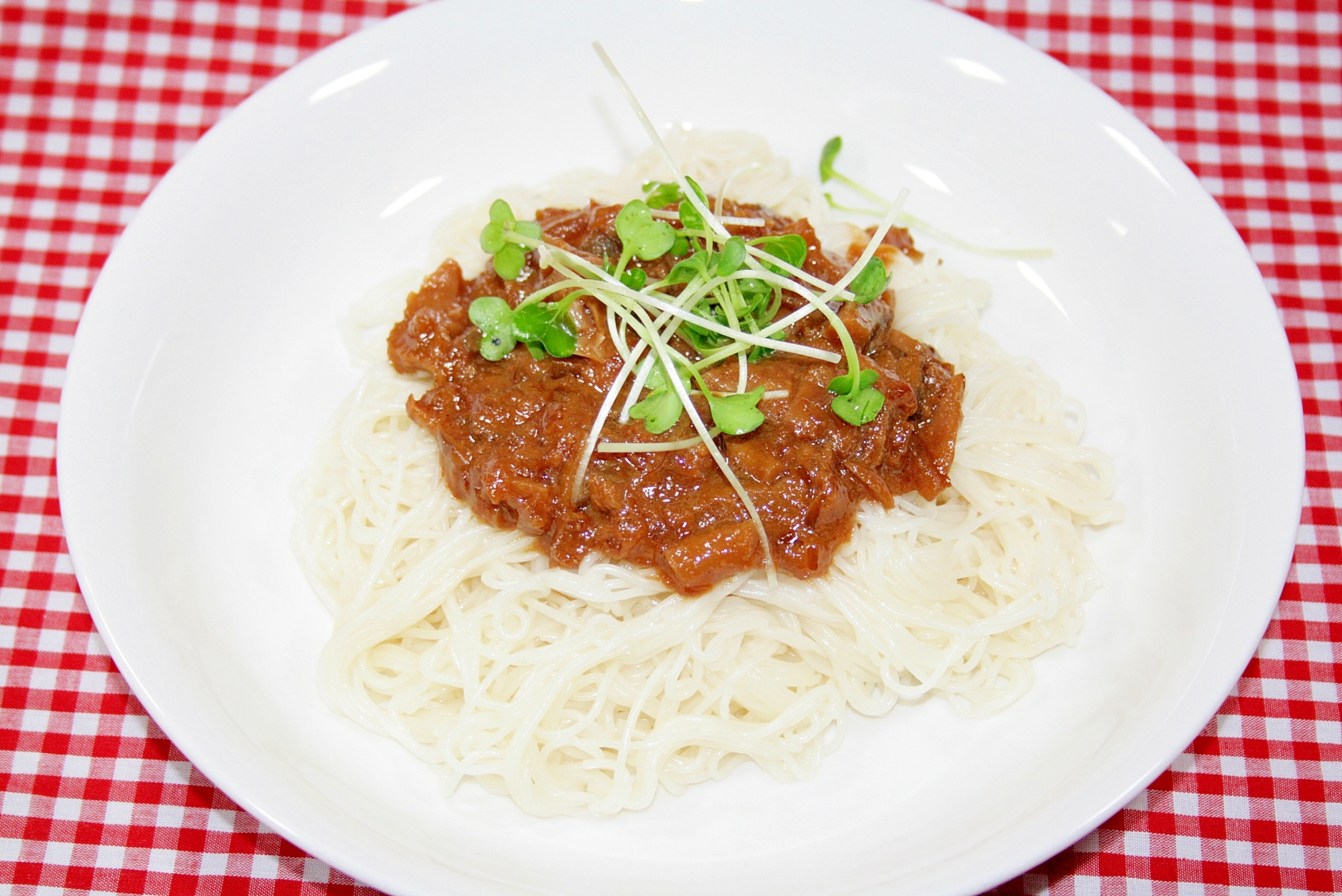 豆乳素麺のジャージャー麺