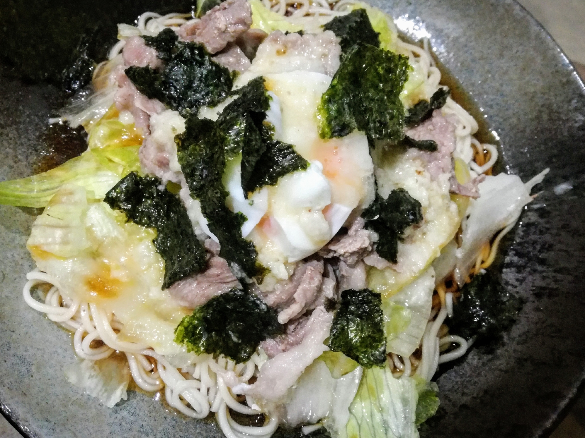 結構ガッツリ！とてもサッパリ！豚肉とろろそうめん