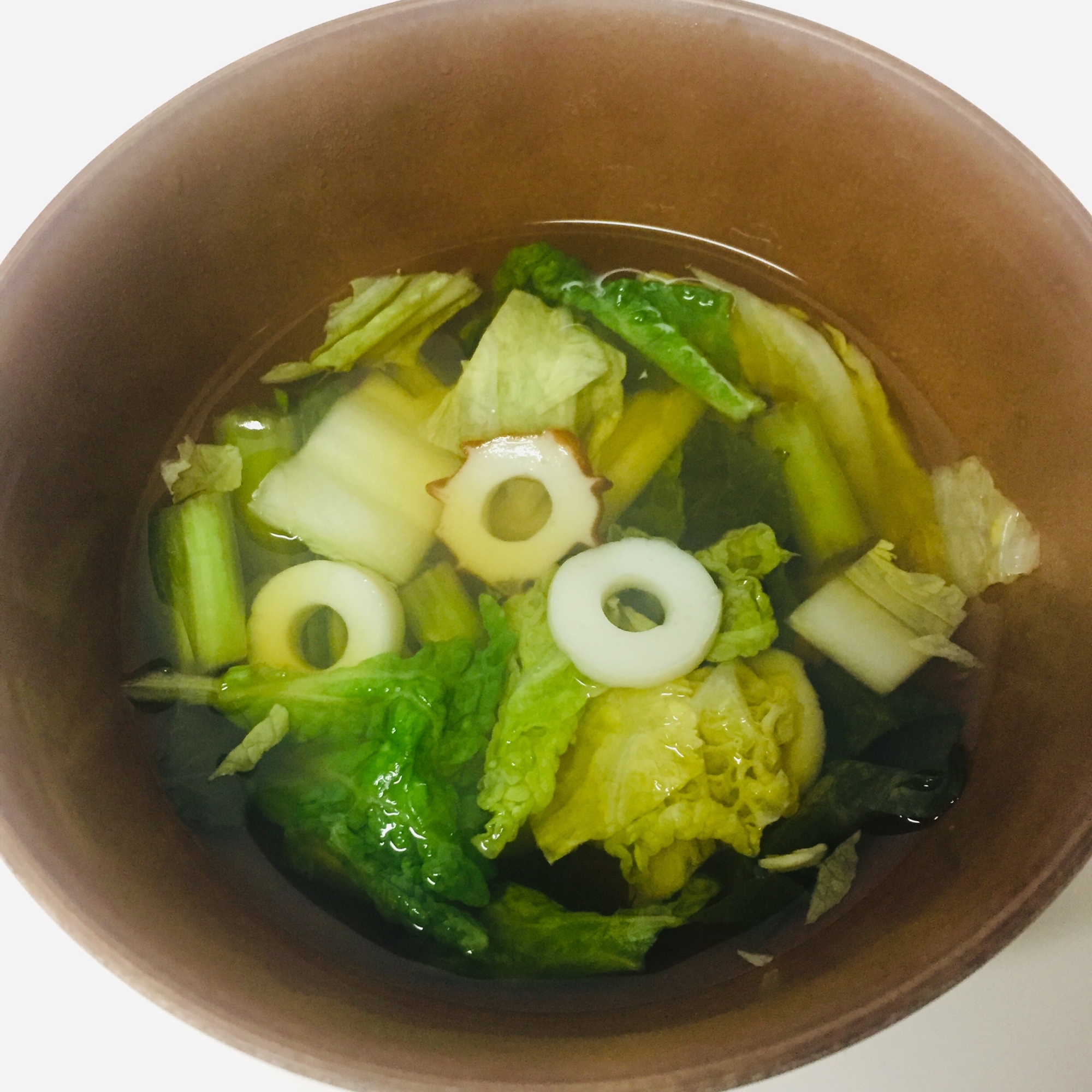 野沢菜漬と白菜のスープ