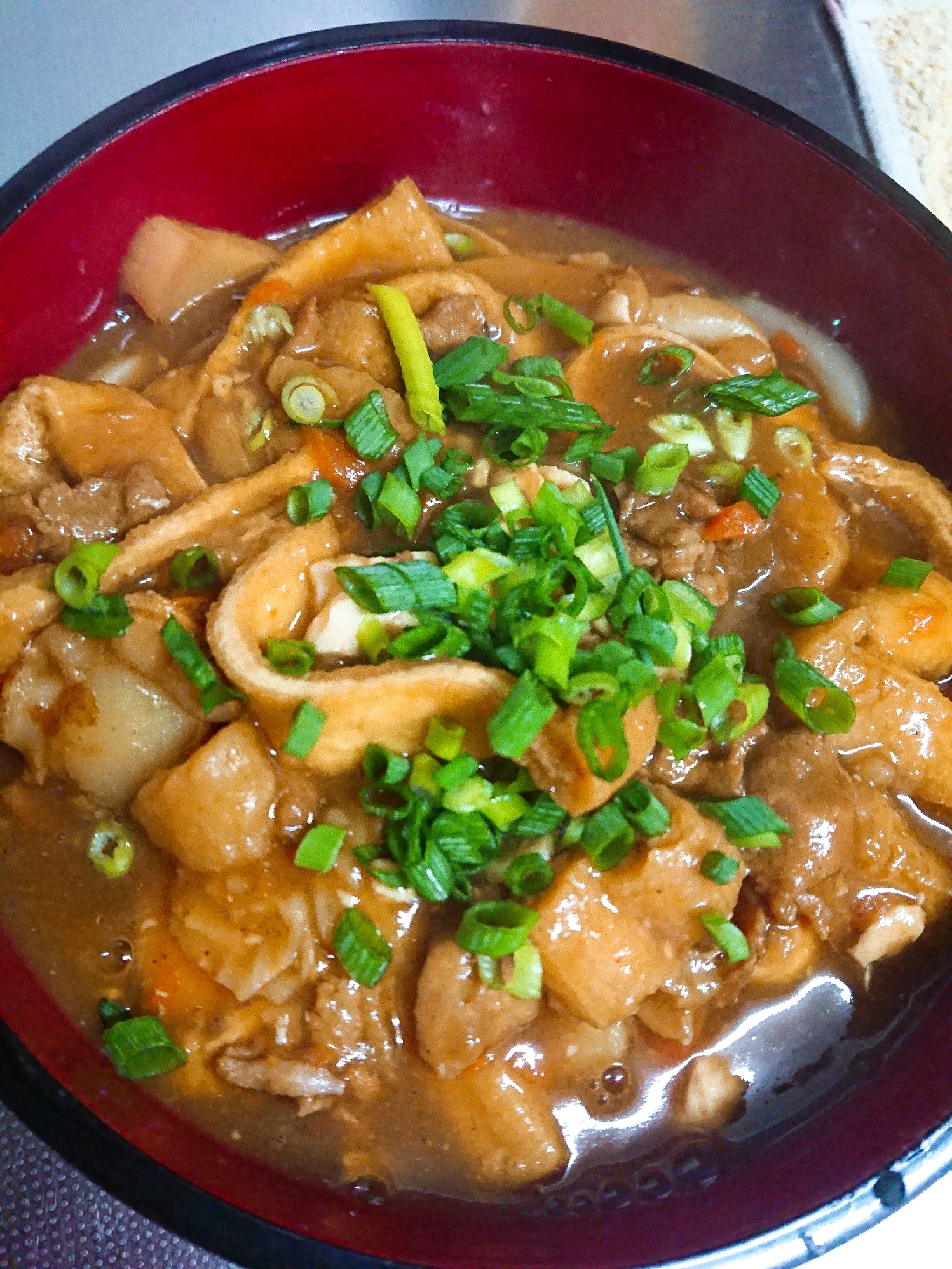 余った年越し蕎麦のつゆでカレーうどん